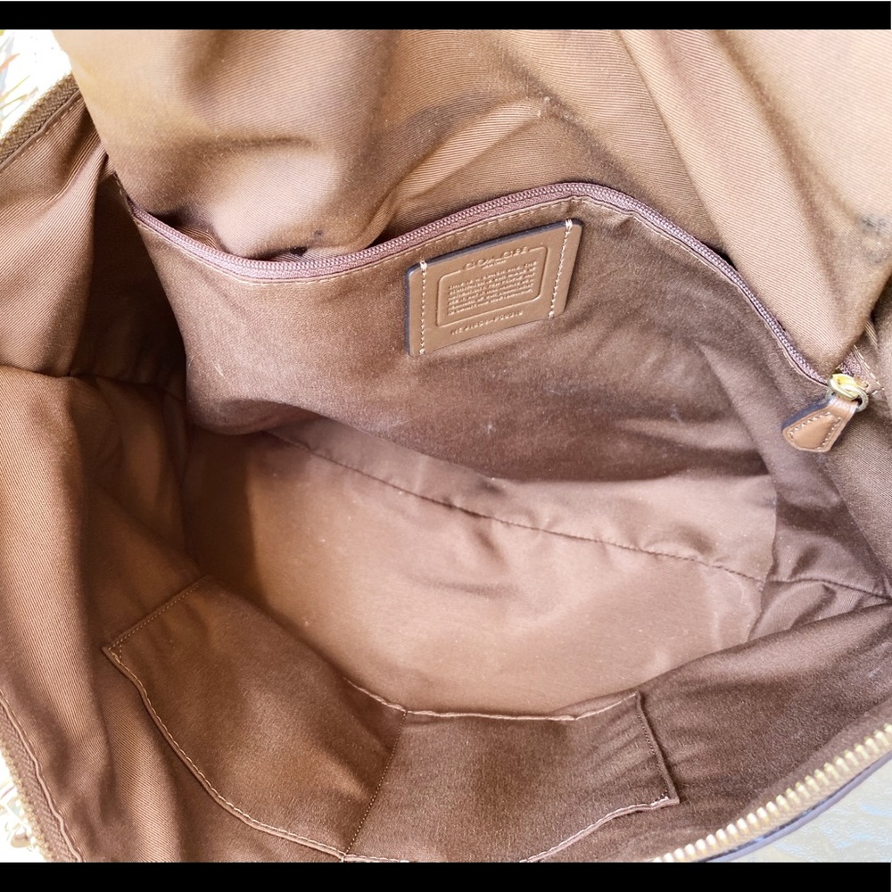 Gaby’sBags👜💕-Coach Large Top Zip tote khaki sign - Picture 7 of 8